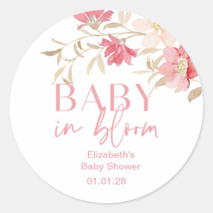 Baby in Bloom girl baby shower stickers