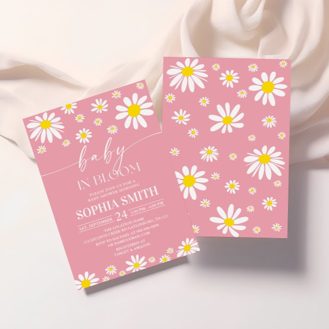 Baby in Bloom Girl Daisy Baby Shower Invitation (Creator Uploaded)