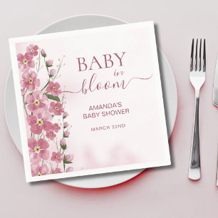 Baby in Bloom Girl Pink Floral Shower Napkin