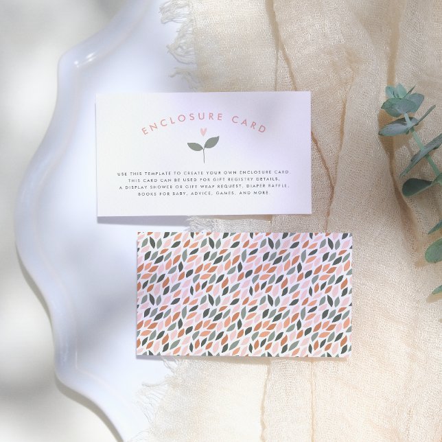 Baby In Bloom Heart Plant Baby Shower Enclosure Card (Creator Uploaded)