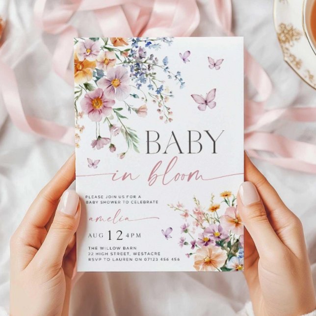 Baby in Bloom Invitation, Wildflower Baby Shower  Invitation (Creator Uploaded)