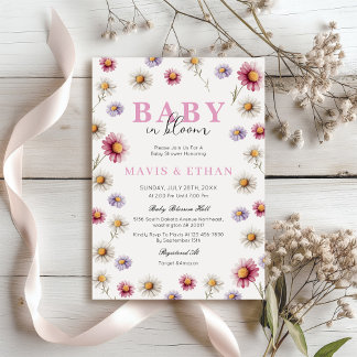 Baby in Bloom Invitation, Wildflowers Baby Shower Invitation