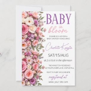 Baby in Bloom Invitation, Wildflowers Baby Shower Invitation