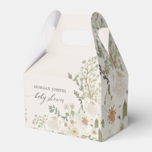 baby in bloom ivory floral baby shower favour box