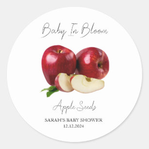 Baby In Bloom l Apple Seeds Baby Shower Classic Round Sticker