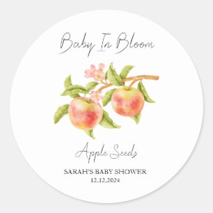 Baby In Bloom l Apple Seeds Baby Shower Classic Round Sticker
