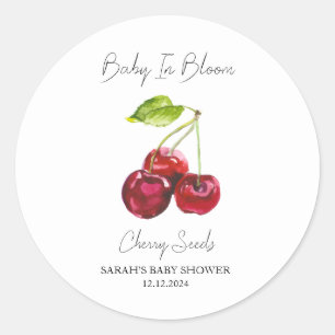 Baby In Bloom l Cherry Seeds Baby Shower Classic Round Sticker