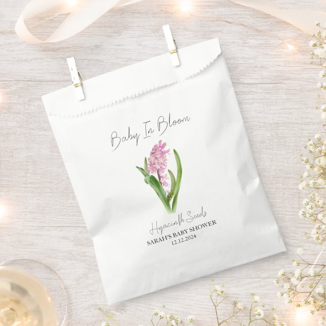 Baby In Bloom l Hyacinth Seeds Baby Shower Favour Bag (Clipped)