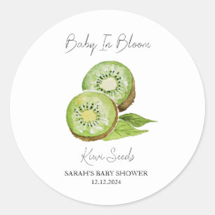 Baby In Bloom l Kiwi Seeds Baby Shower Classic Round Sticker