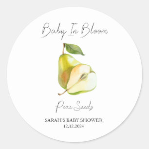 Baby In Bloom l Pear Seeds Baby Shower Classic Round Sticker
