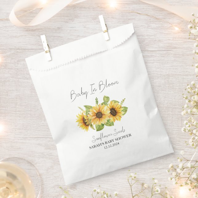 Baby In Bloom l Sunflower Seeds Baby Shower Favour Bag (Clipped)