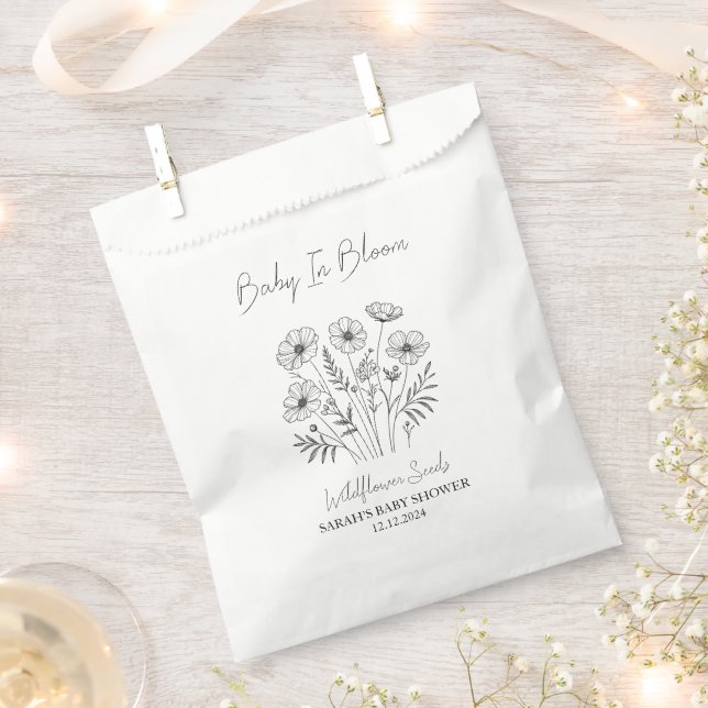Baby In Bloom l Wildflower Seeds Baby Shower Favour Bag (Clipped)