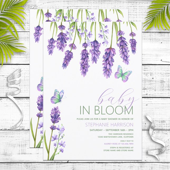 Baby in Bloom Lavender Wildflower Baby Shower Invitation (Creator Uploaded)
