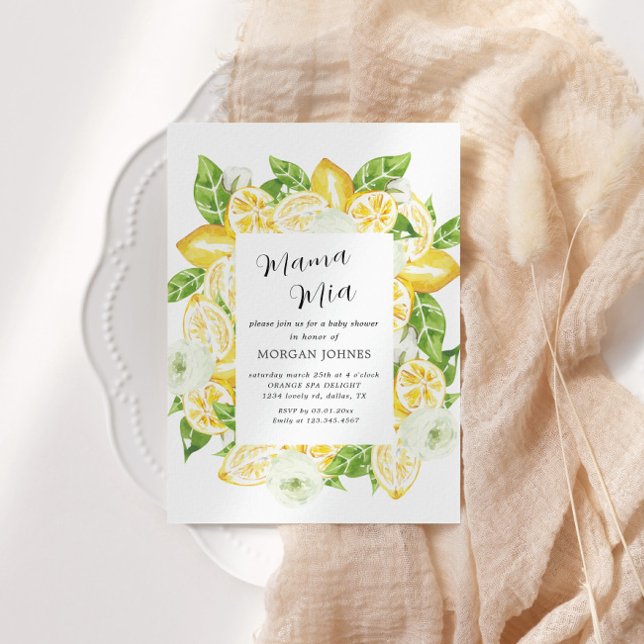 Baby In Bloom Lemon Bouquet Baby Shower Invitation (Creator Uploaded)