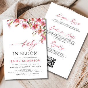 Baby in Bloom Lilies All in One Floral Baby Shower Invitation