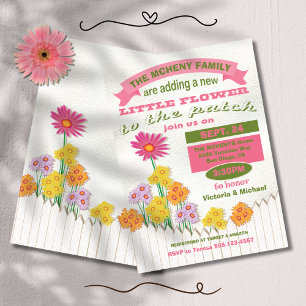 Baby in Bloom Little Flower Baby Shower Invitation