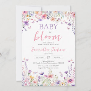 Baby in Bloom Little Wildflower Baby Shower  Invitation