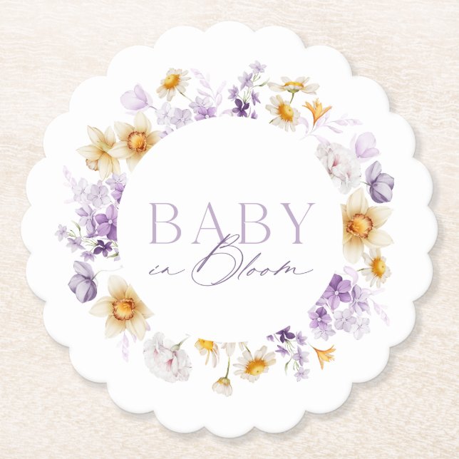 Baby in Bloom  Paper Coaster (Front)