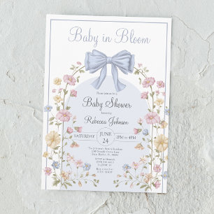 Baby In Bloom Pastel Wildflower Baby Shower Invitation