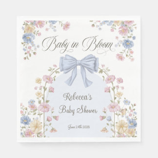 Baby In Bloom Pastel Wildflower Baby Shower Napkin
