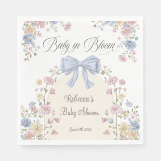 Baby In Bloom Pastel Wildflower Baby Shower Napkin