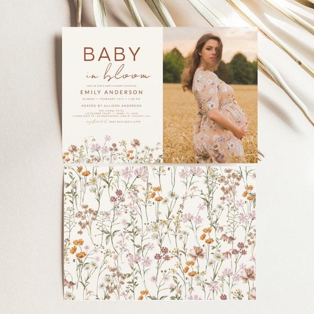 Baby in Bloom Photo Baby Shower Garden Invitation (Creator Uploaded)