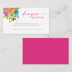 Baby in Bloom Pink Baby Shower Diaper Raffle Enclosure Card