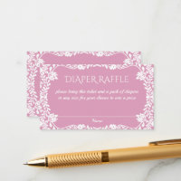 Baby in bloom pink baby shower diaper raffle