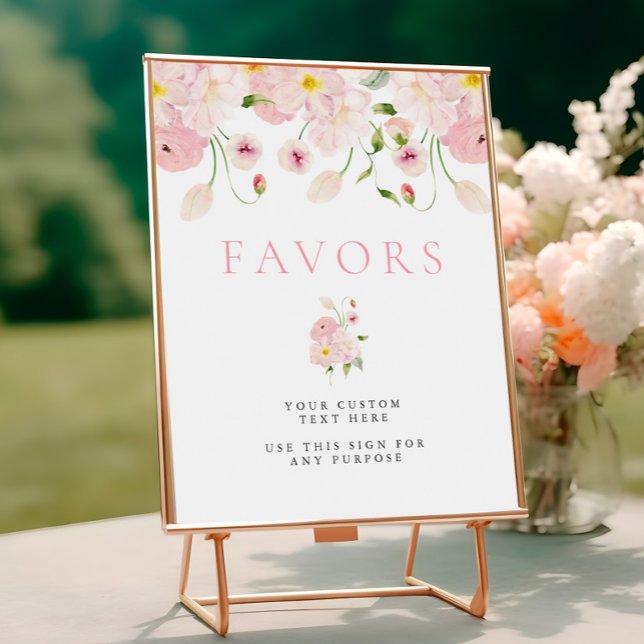 Baby In Bloom Pink Baby Shower Table Sign (Creator Uploaded)