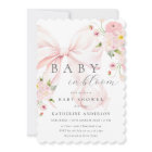 Baby In Bloom Pink Bow Baby Shower Invitation
