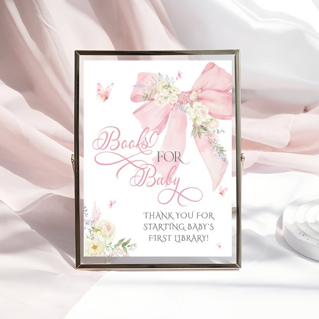 Baby in Bloom Pink Bow Floral Books for Baby Poster (Creator Uploaded)