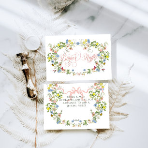 Baby in Bloom Pink Bow Floral Girl Baby Shower  Enclosure Card