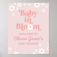 Baby in Bloom Pink Daisy Shower Welcome
