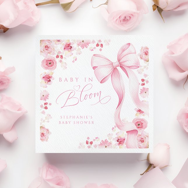 Baby in Bloom Pink Floral Napkins  (Creator Uploaded)