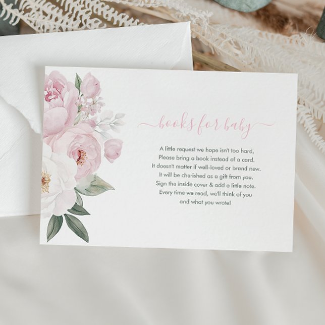 baby in bloom pink flowers books for baby card (Creator Uploaded)