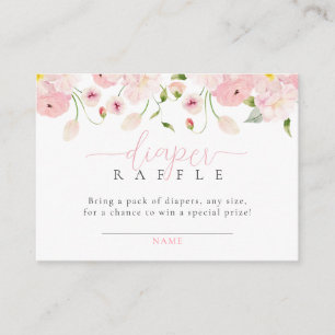 Baby In Bloom Pink Shower Diaper Raffle Enclosure Card