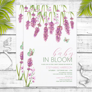 Baby in Bloom Pink Wildflower Baby Shower Invitation