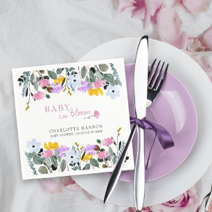 Baby in Bloom Pretty Wildflower Lawn Napkin