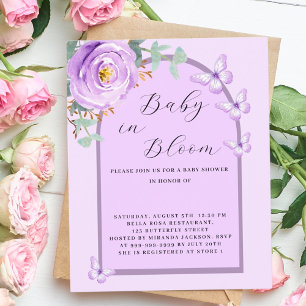 Baby in Bloom purple butterfly arch Baby Shower