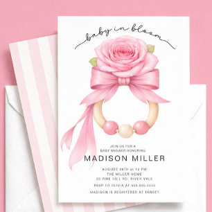 Baby in Bloom Rose Baby Shower Invitation