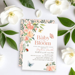 Baby in Bloom Roses & Butterflies Girl Baby Shower Invitation