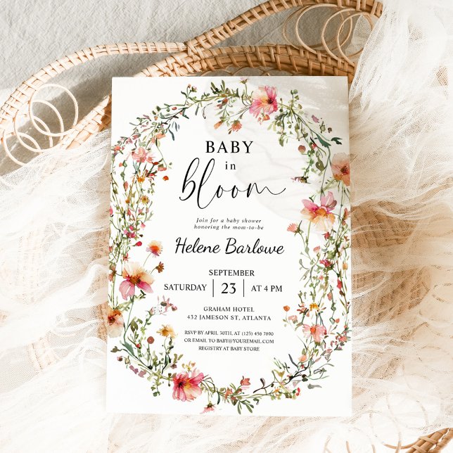 Baby In Bloom Rustic Boho Wildflower Baby Shower Invitation (Baby In Bloom Rustic Boho Wildflower Baby Shower Invitation)