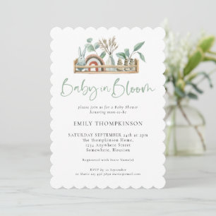 Baby In Bloom Sage Boho Toys Shower Invitation