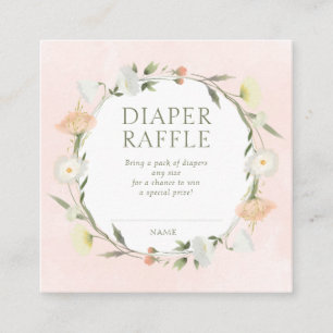 Baby in Bloom Shower Diaper Raffle Enclosure Card