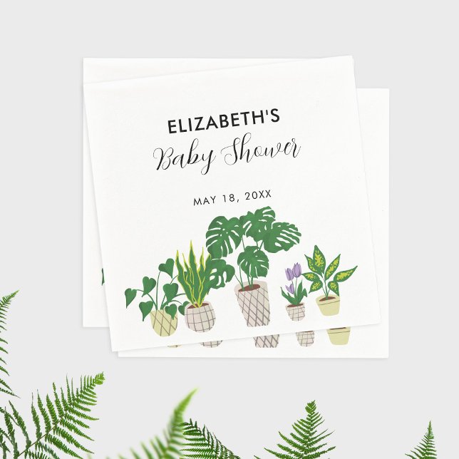 Baby in Bloom Shower Greenery Botanical Napkin (Creator Uploaded)