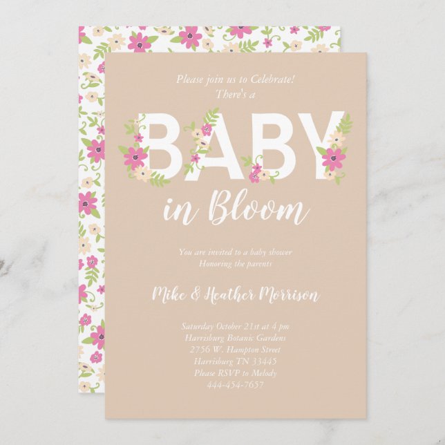 Baby in Bloom Shower Invitation (Front/Back)
