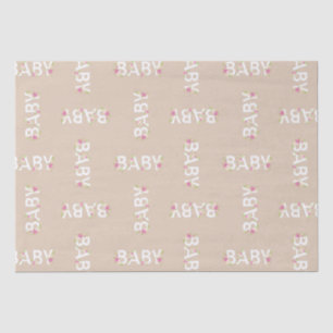 Baby in Bloom Shower Pink Vintage Flowers Girl Tissue Paper