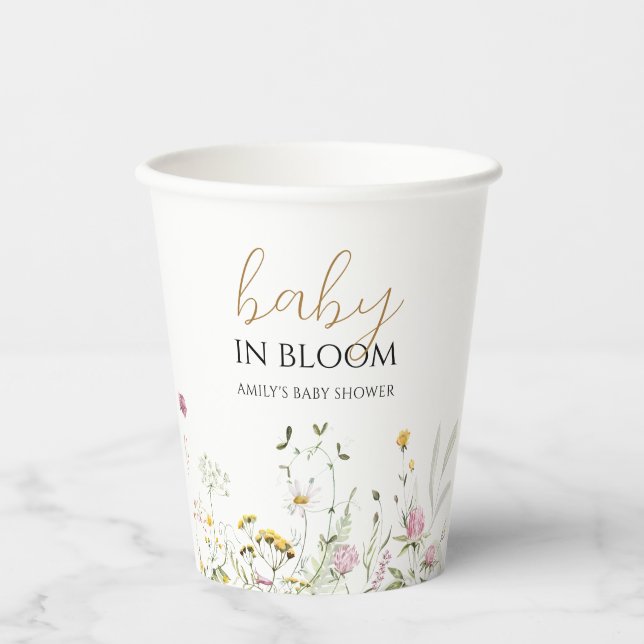 Baby in Bloom Shower wildflowers Paper cup (Front)