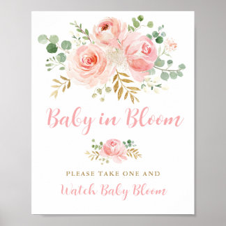 Baby in Bloom Sign, Flower Favours Sign