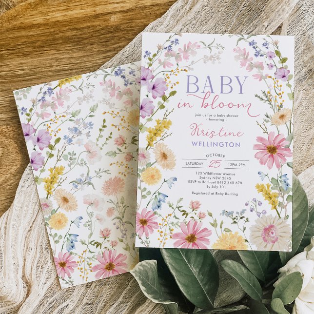 Baby in Bloom: Soft Pastel Wildflower Baby Shower Invitation (Creator Uploaded)